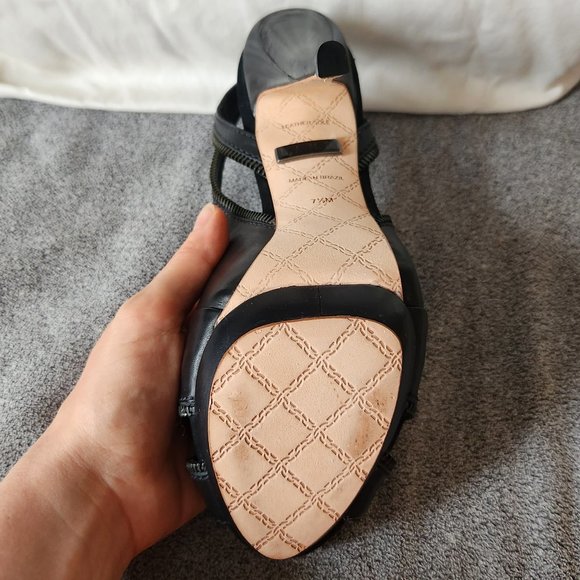 BNIB LAMB Leather DAWNA Black Zipper Pumps Sz 7.5 - Picture 8 of 10